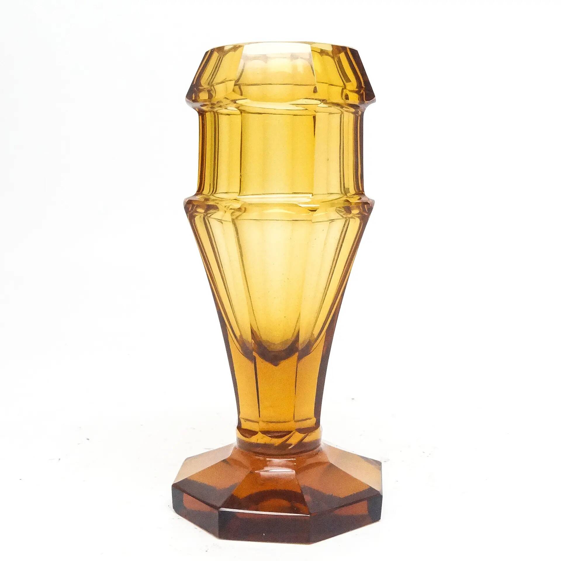 Art Deco vase, crystal, Moser, Czechoslovakia, 1930s