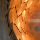 Mid-century Swedish wood veneer table lamp from Vamhus, 1960s.