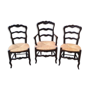 fauteuil et 2 chaises