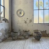 Trio of stone and cement planters, early 1900s