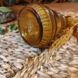 Amber Carved Glass Carafe with Stopper