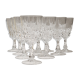 Set de 10 verre à pied vin blanc cristal d'arques Pompadour