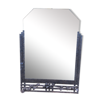 Art Deco era mirror in wrought iron 125x90cm