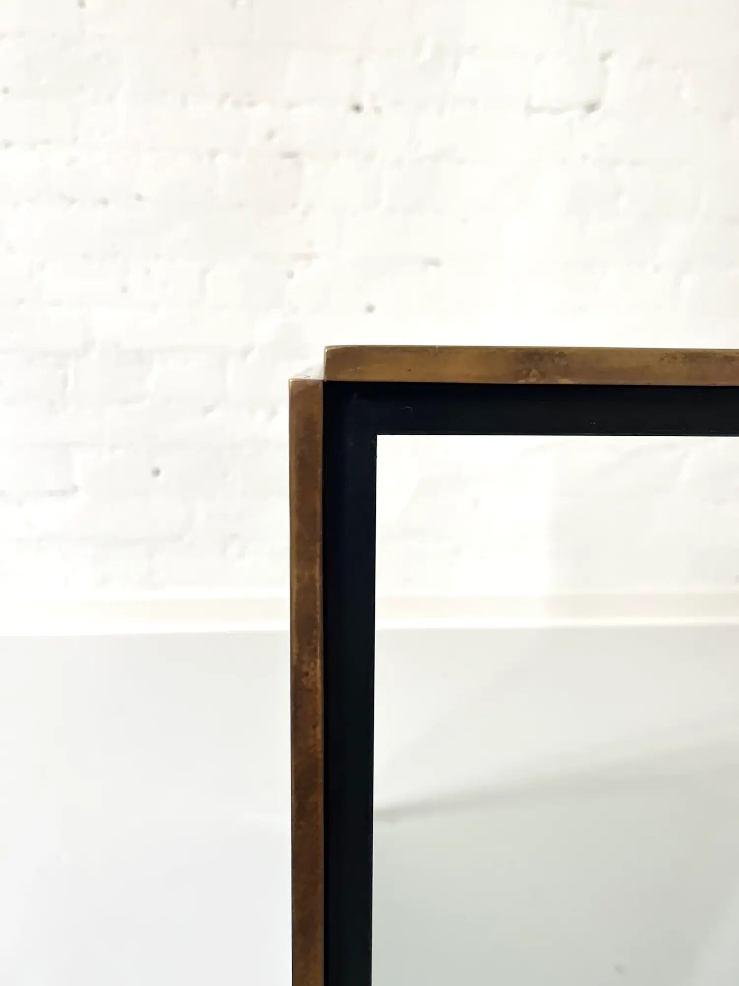 Vintage smoked glass and brass side table, Italy, 1970s
