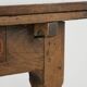 Antique oak dining table from the late 18th century with extendable leaves
