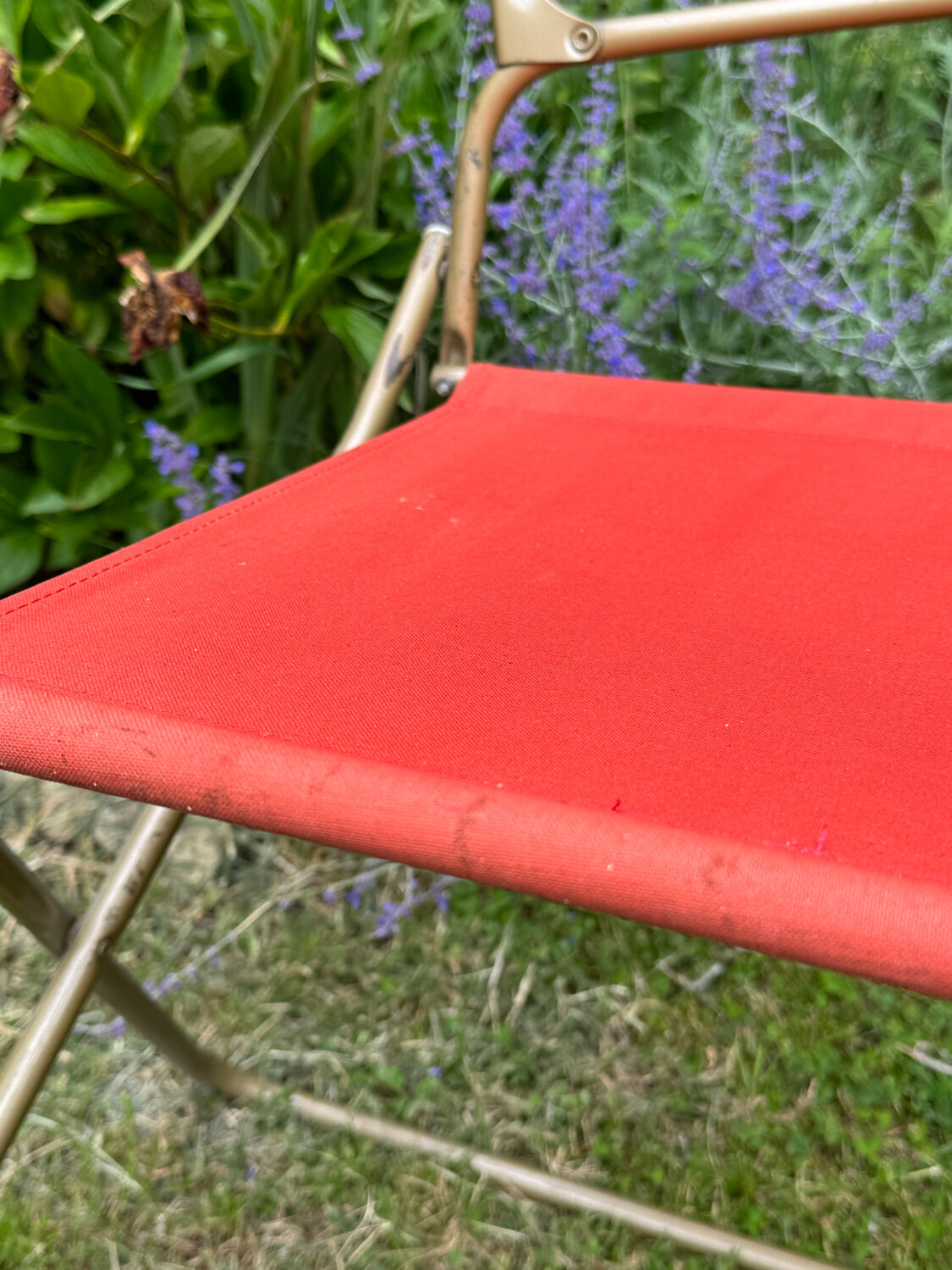 Vintage orange folding camping chair