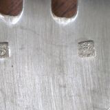 Set of 6 silver-plated oyster forks with floral decoration