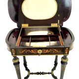 Side table or worker Napoleon 3 with marquetry