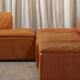 Paione modular sofa in brown leather, Claudio Salocchi, 1960s