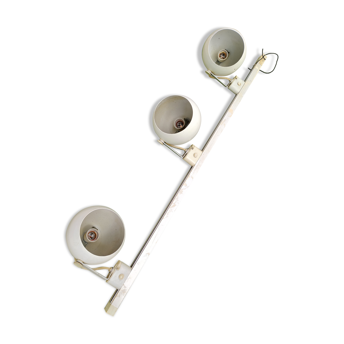 Chandelier rail 3 spots balls articulated eye ball vintage