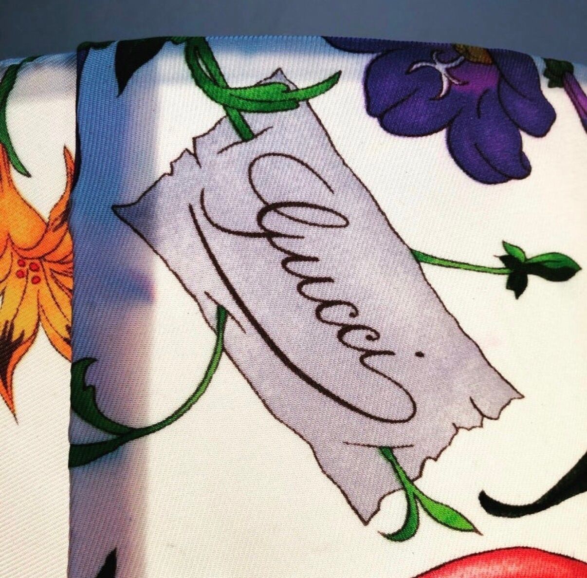 Mid-Century Modern Table Lamp in Brass with Vintage Gucci Shade