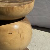 Stool, side table, end table in solid suar wood, spheres H50 D39.