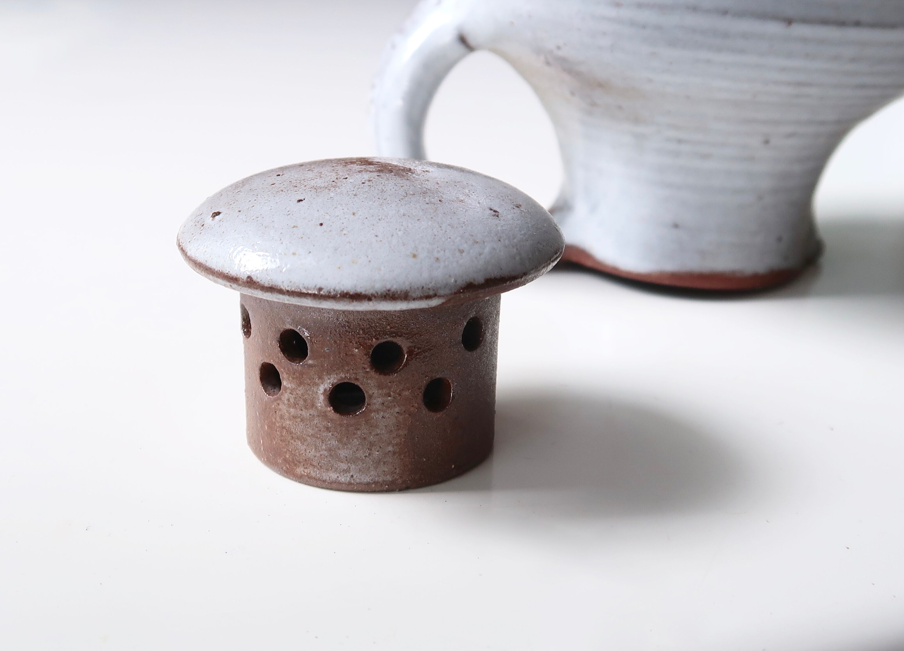 Sandstone milk pitcher by Jeanne and Norbert Pierlot, 60s