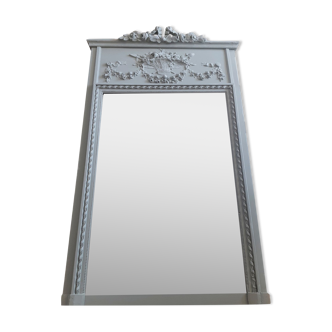 Mirror patinated green of gray Louis XVI style XIXth