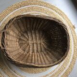 Large wicker basket with handle