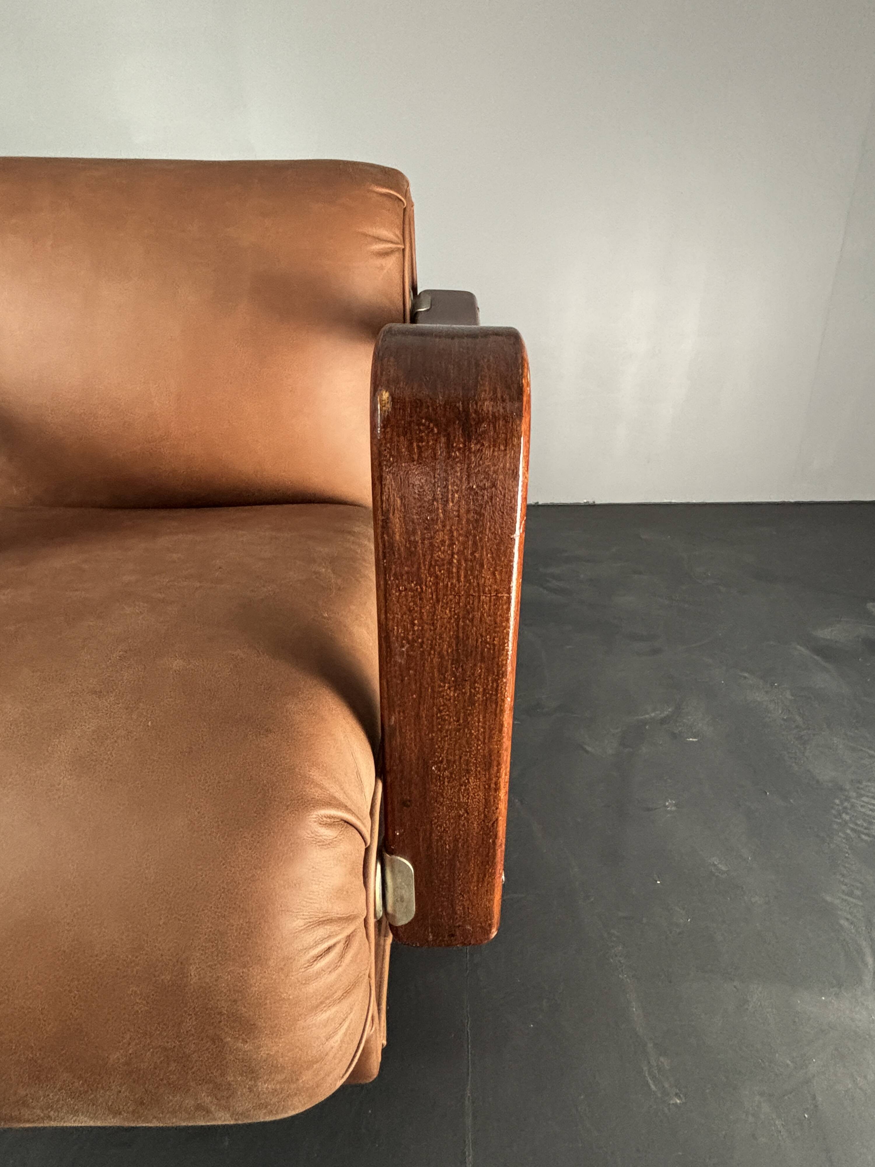 Midcentury brutalist embassy lounge or easy low club chair, 1960s