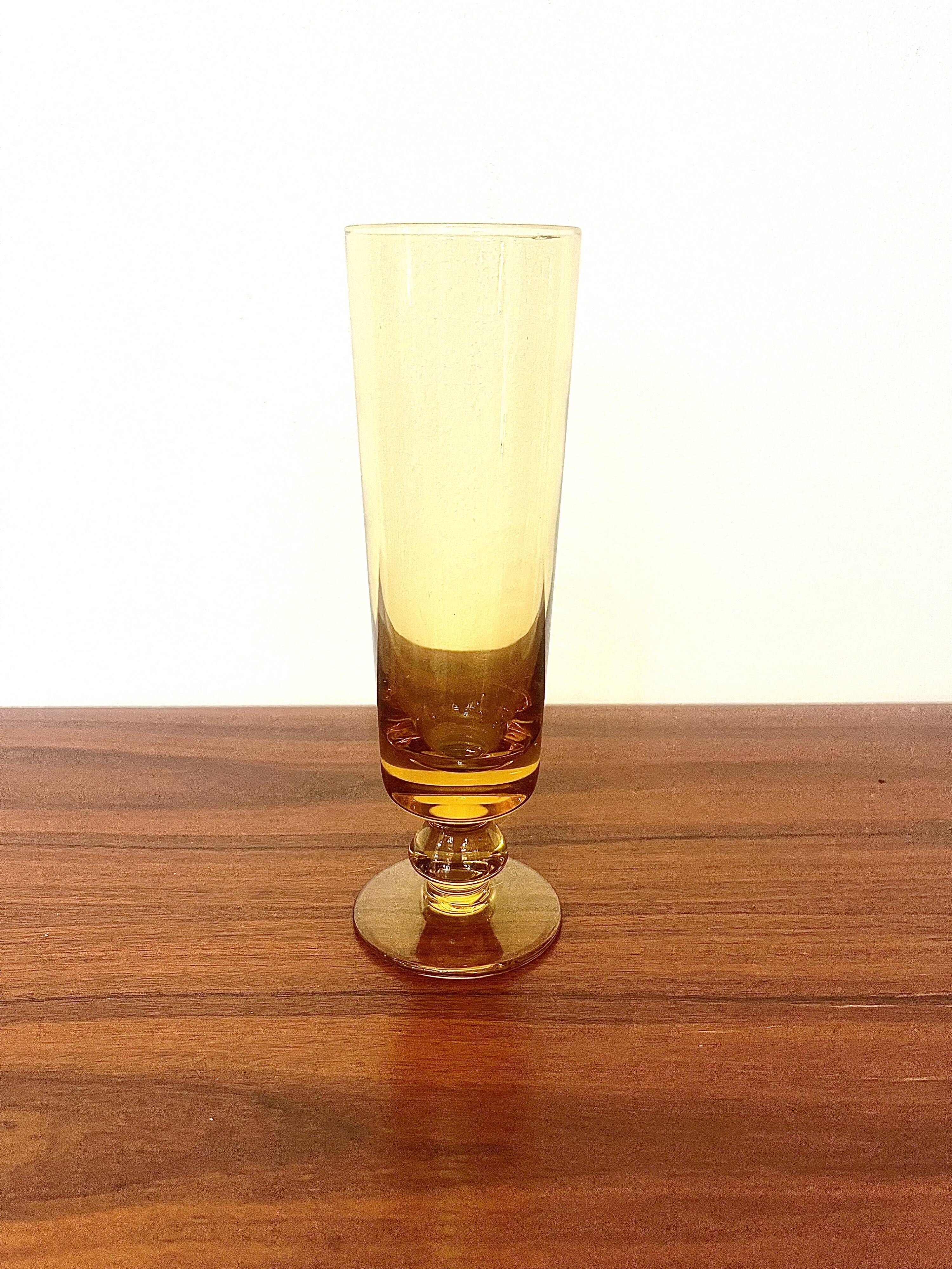 Vintage champagne flutes from the 1970s.