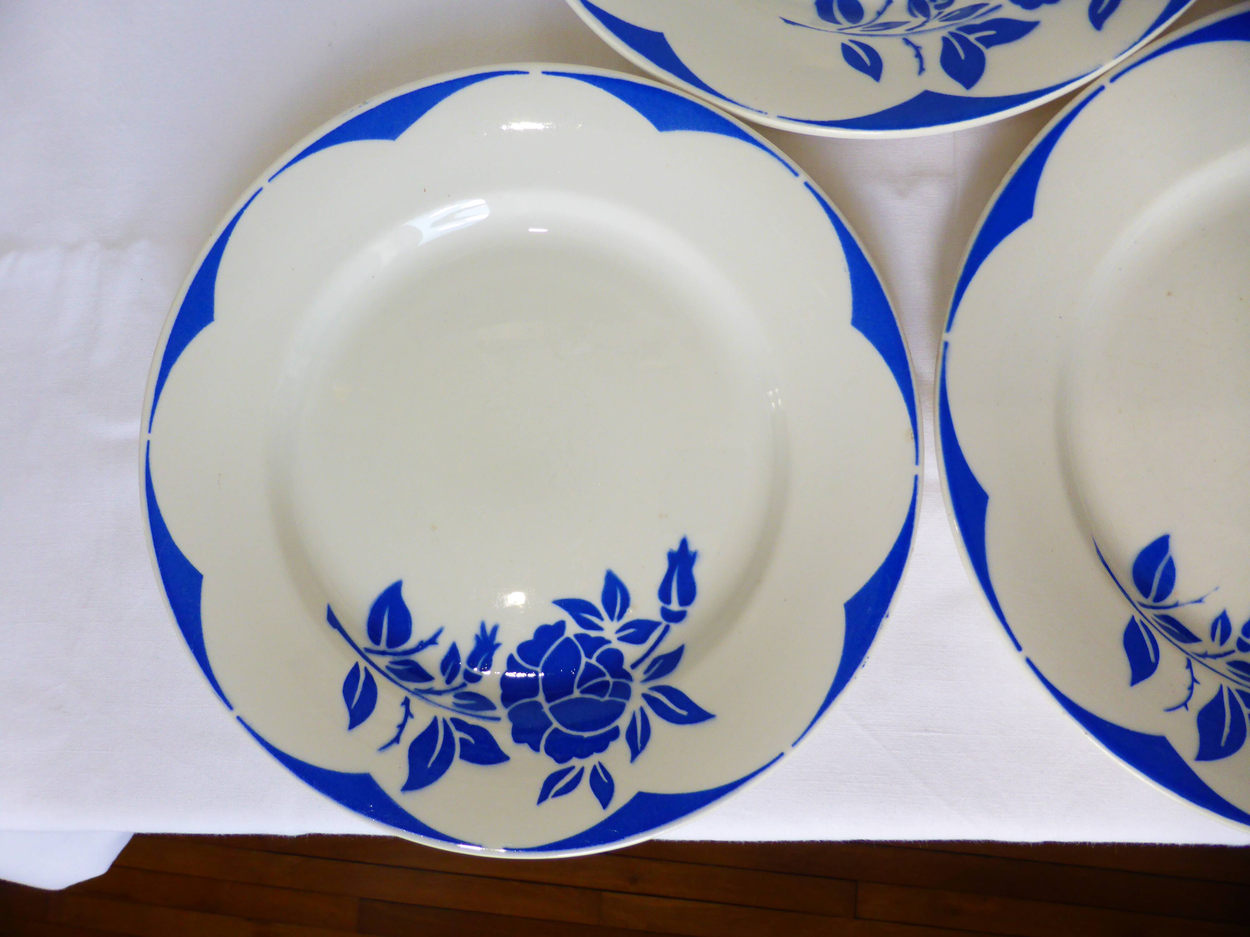 3 flat plates of Digoin Sarreguemines model Corsica