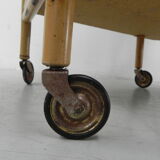 Bamboo serving trolley on castors
