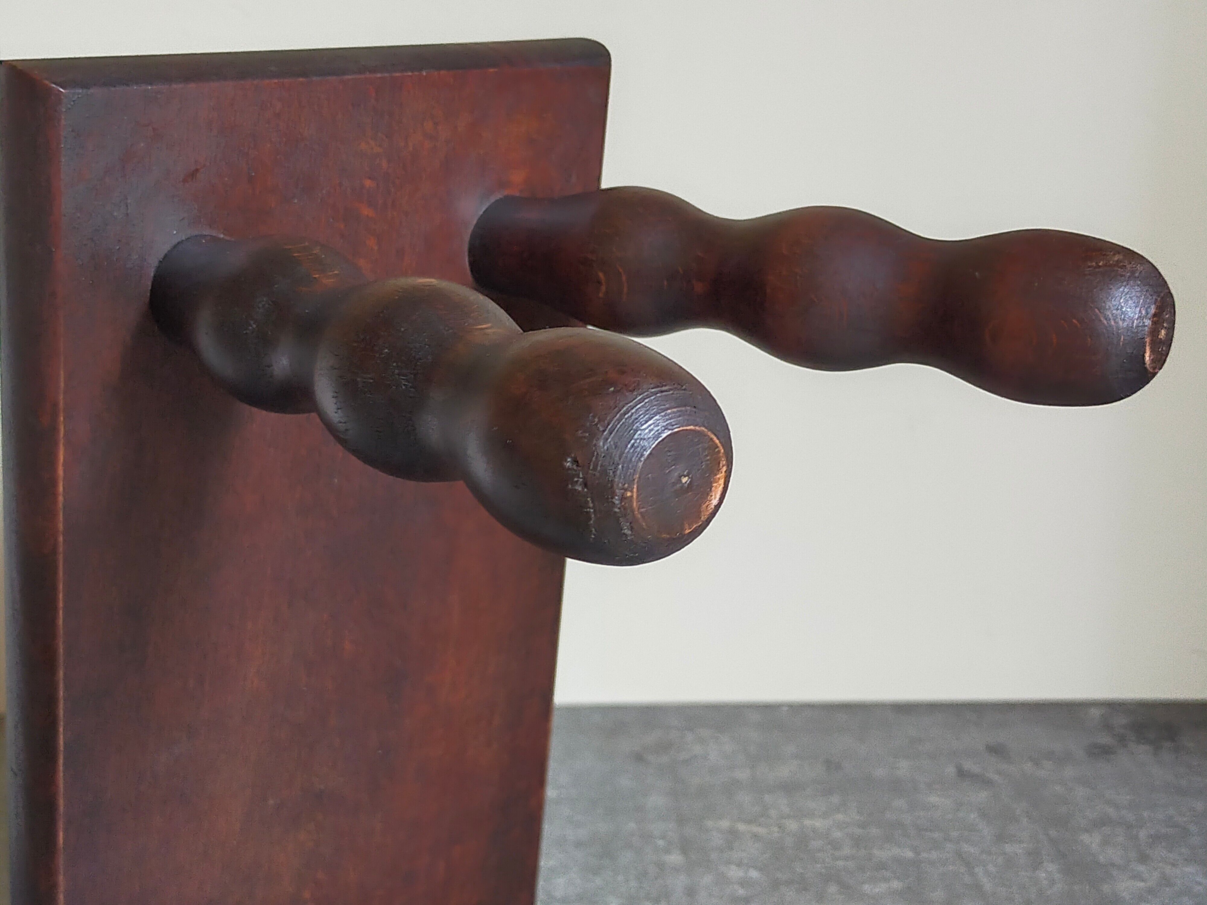Wooden footrest stool turned solid vintage