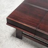 Square Walnut Coffee Table With Storage By Giovanni Michelucci, Italy 1960's
