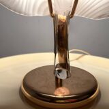 Vintage Hollywood Regency table lamp glass leaf