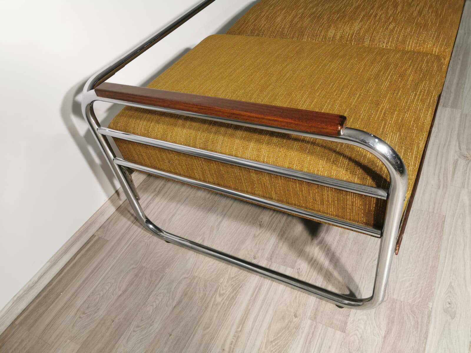 Bauhaus Chrome Sofa by Robert Slezak for Slezak Factories, 1930s