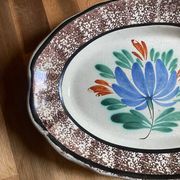 Ceramic plate, antique late 19th - early 20th century, known as "Cul-noir" from Normandy.