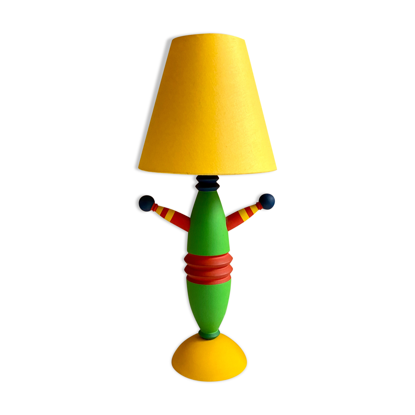 Lampe de table Totem design Olivier Vilatte vintage années 80 Memphis style