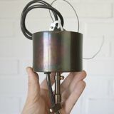 Vintage Brutalist Light X Large Glass Pendant Lamp Mid Century Modern 1980