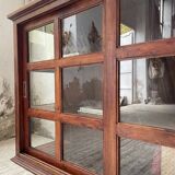 Mahogany sideboard with sliding glass doors