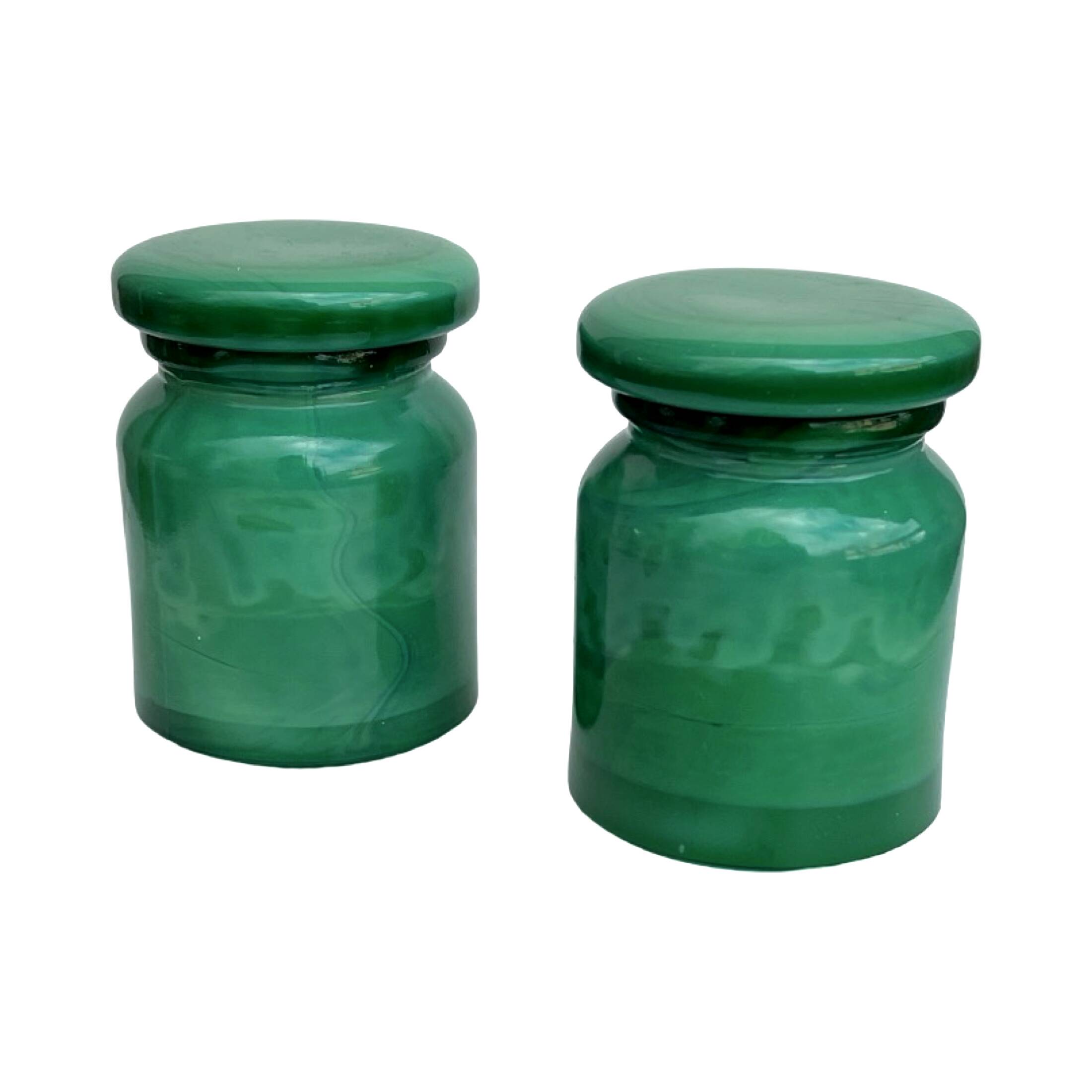 Malachite glass containers – Czechoslovakia, 1970s
