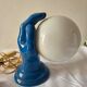 1980s wall lamp, hand with light globe, white ceramic - 80s design