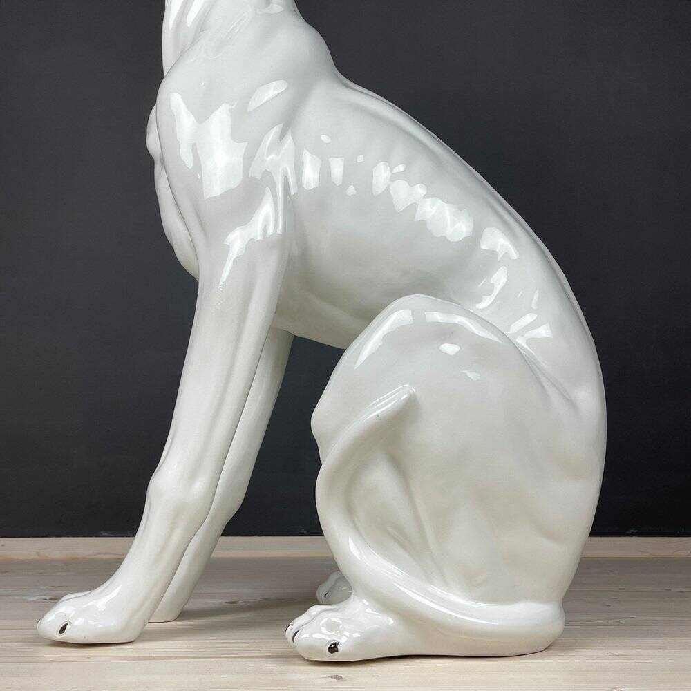 Large ceramic sculpture of a Bassano dog, 1980s.