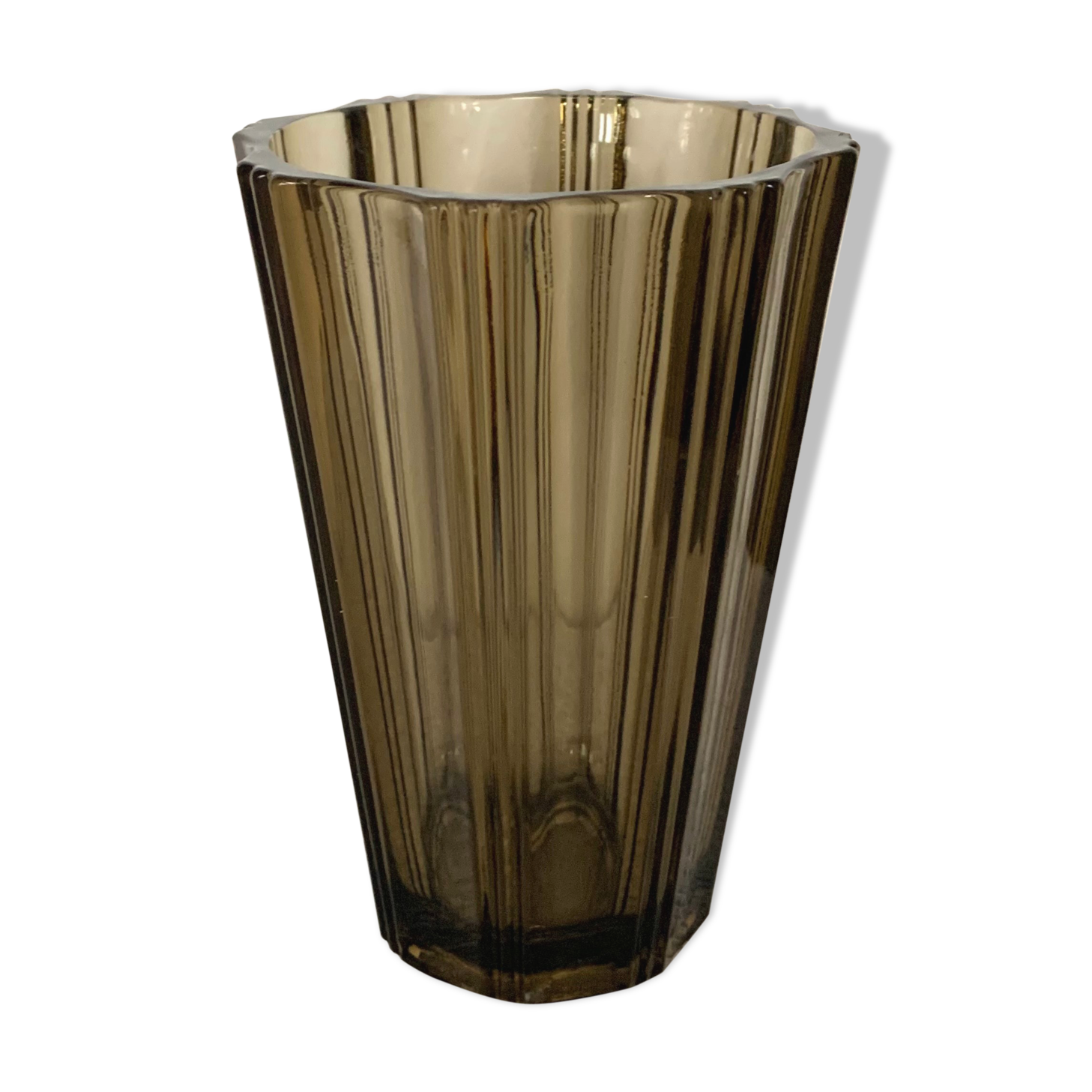 1970 smoked glass vase