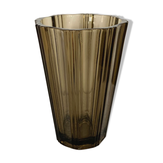 1970 smoked glass vase