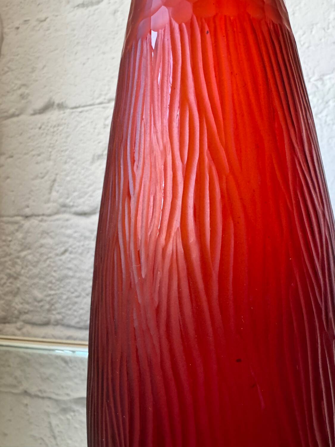 Art Deco style red glass vase