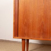 Small Danish Enfilade in teak model 42 by Kai Kristiansen, Feldballes.
