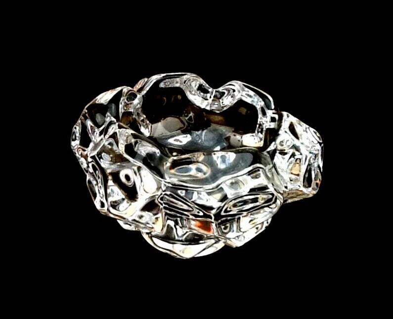 1970s Daum Crystal Table Candlestick, France