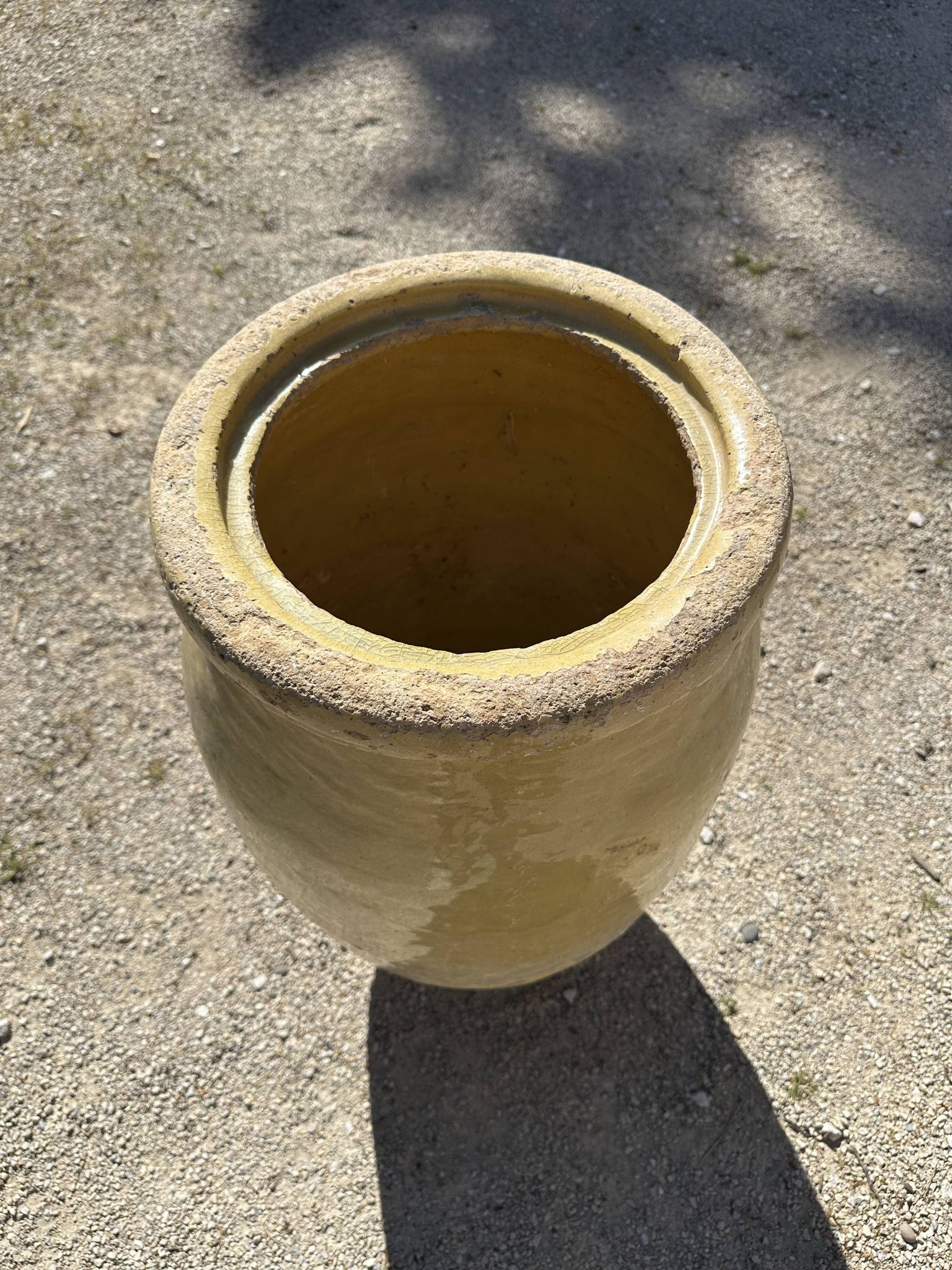 Ancient terracotta pottery jar from the 19th century.