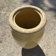 Ancient terracotta pottery jar from the 19th century.