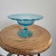 Plate on blue glass pedestal