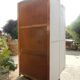 Wardrobe / Old industrial patinated wooden locker / Workshop furniture