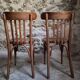 Set of 4 antique French bistro chairs by Mahieu & Guillaume, circa 1930.