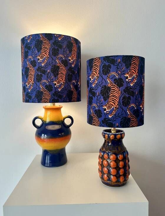 Upcycled table lamp made from an original 1970s Pop Art Dümler & Breiden vase.
