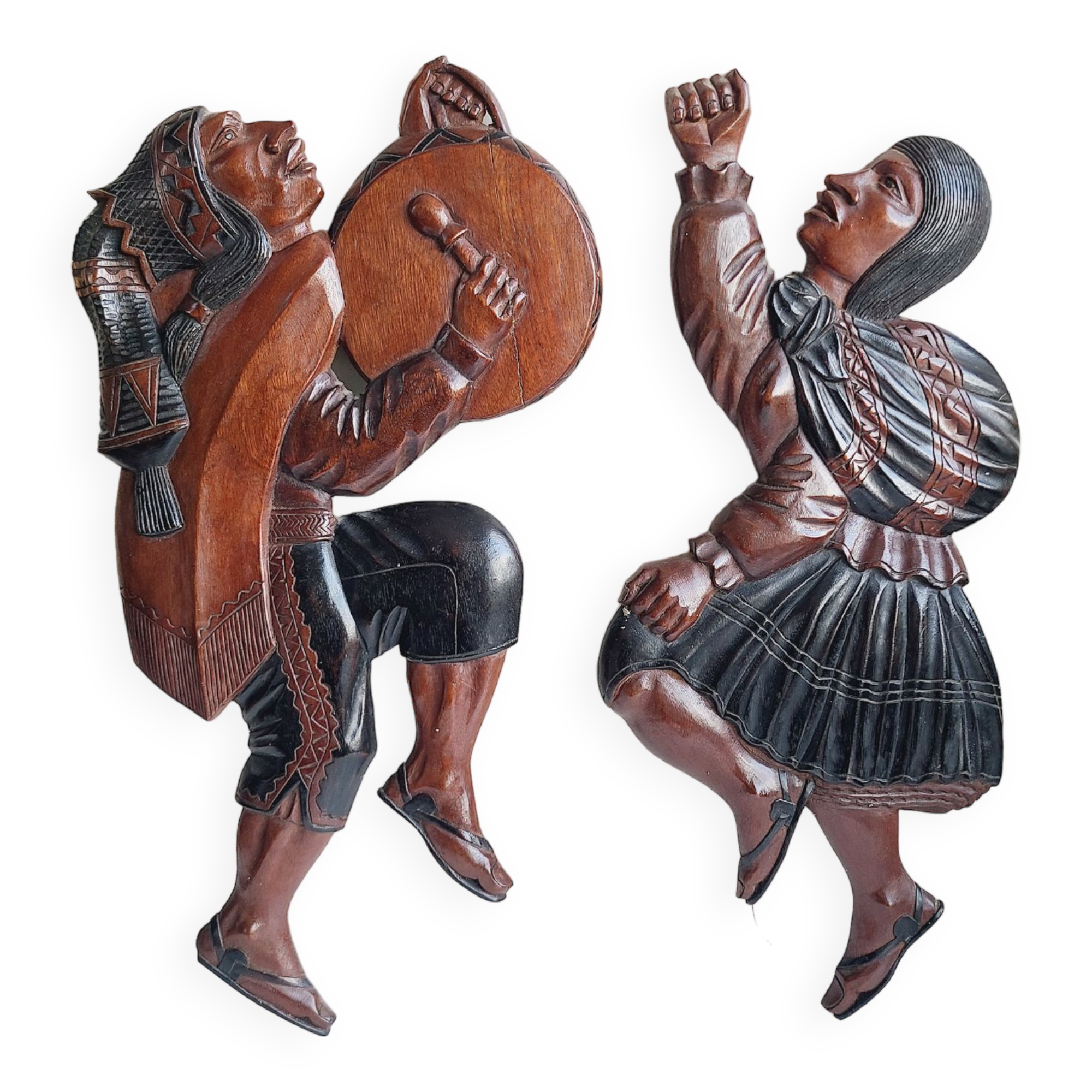 Set of 2 wooden plaques Bolivia