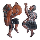 Set of 2 wooden plaques Bolivia