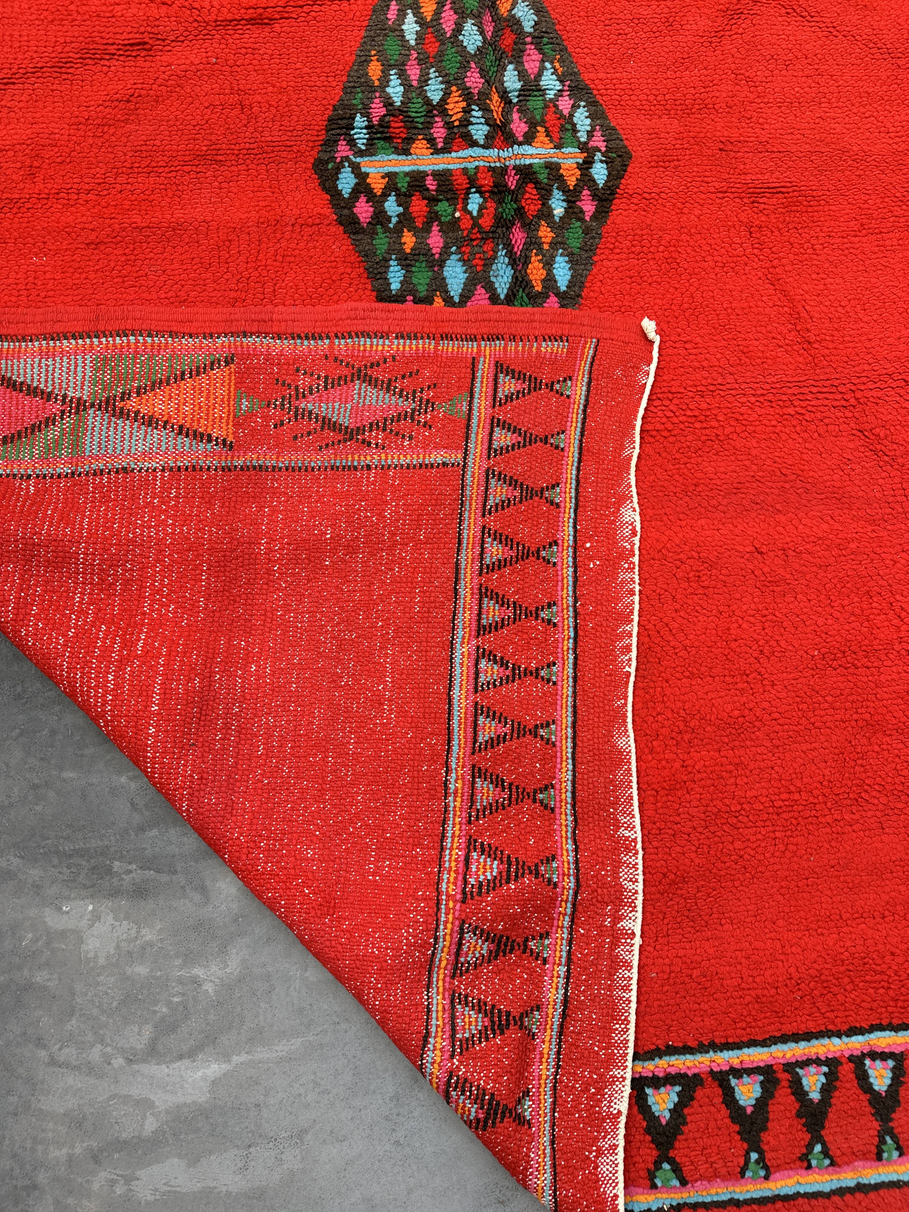 Tapis Marocain Boujad rouge - 443 x 203 cm