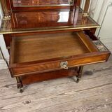 Bonheur du jour in mahogany and brass inlay, late 18th century