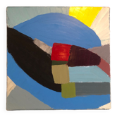 Tableau Huile au Couteau Bleu Abstrait